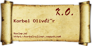 Korbel Olivér névjegykártya