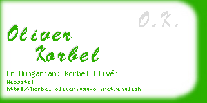 oliver korbel business card